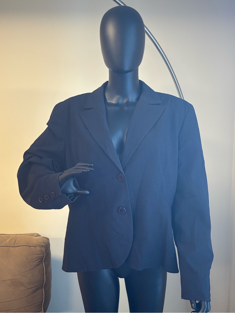 Larry Levine Dark Two-Button Blazer